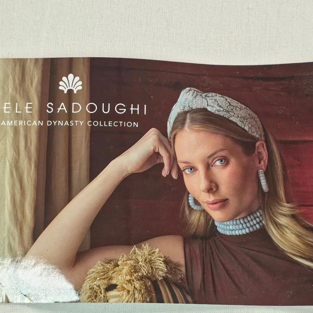 Lele Sadoughi Women Bessette Headband OS Christmas Gingham Holiday Accessory NWT